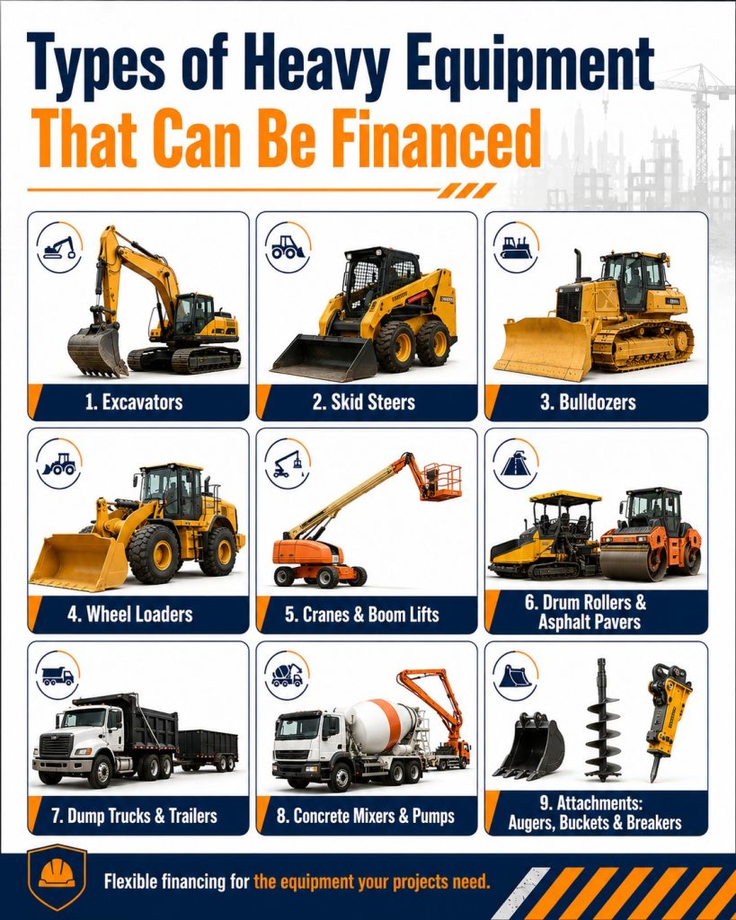 What Types of Heavy Equipment Can Be Financed