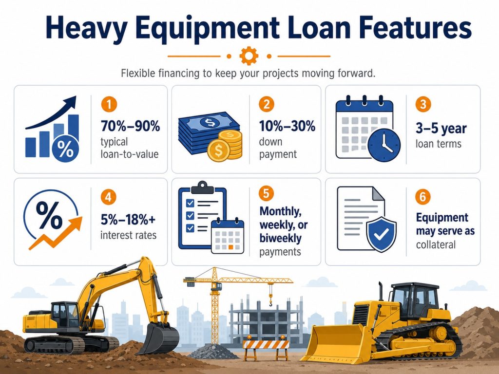heavy equipment loan features