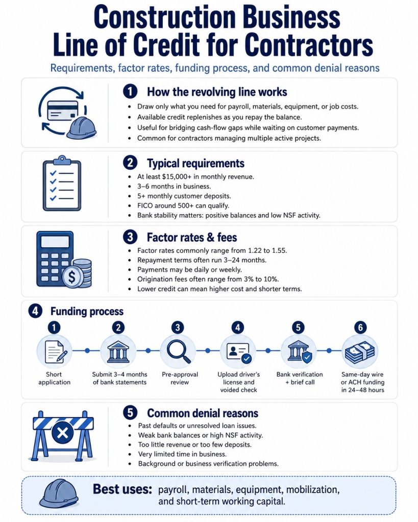 Construction Business Line of Credit for Contractors Requirements and Qualifications